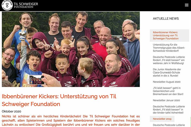 Unterstützung von Til Schweiger Foundation