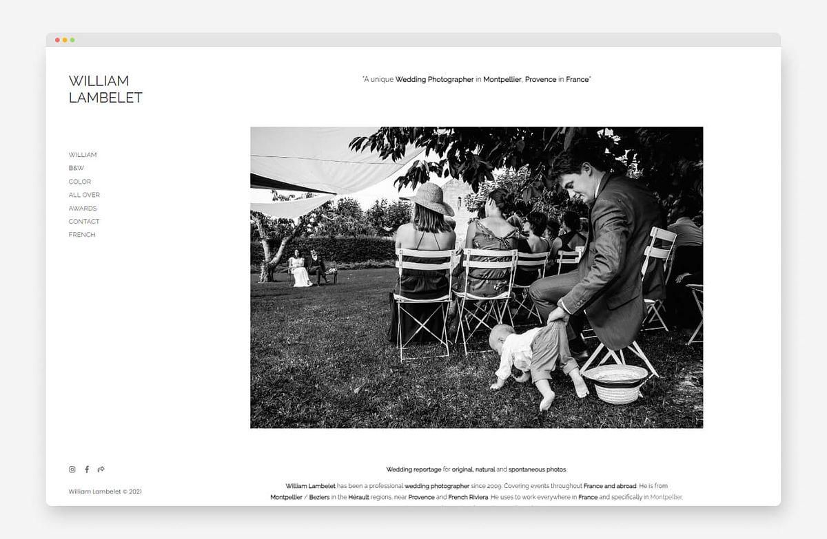 William's black and white photography website