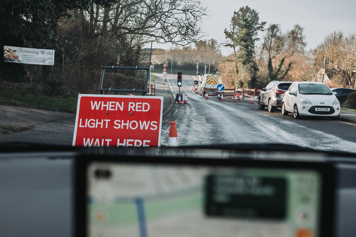 Traffic lights and roads works