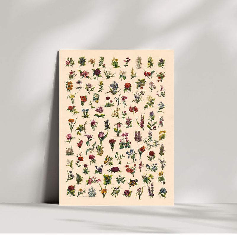 Ditsy Vintage Floral Art in Watercolour and Pen