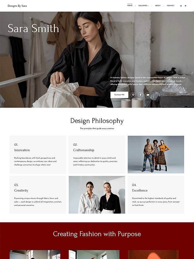 Indus -  Pixpa Fashion Portfolio Website Template