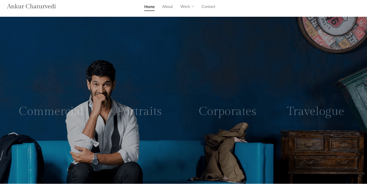Sitio web del portafolio de fotografía comercial de Ankur Chaturvedi