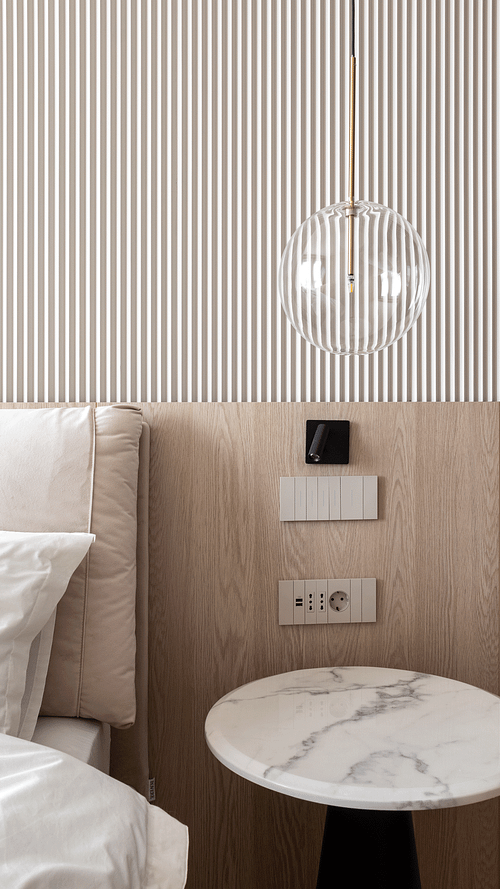 Animated GIF showcasing different lighting scenarios in the same interior space – Herculane project