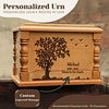 Tree of Life Engraved Wooden Urn | Beech Wood