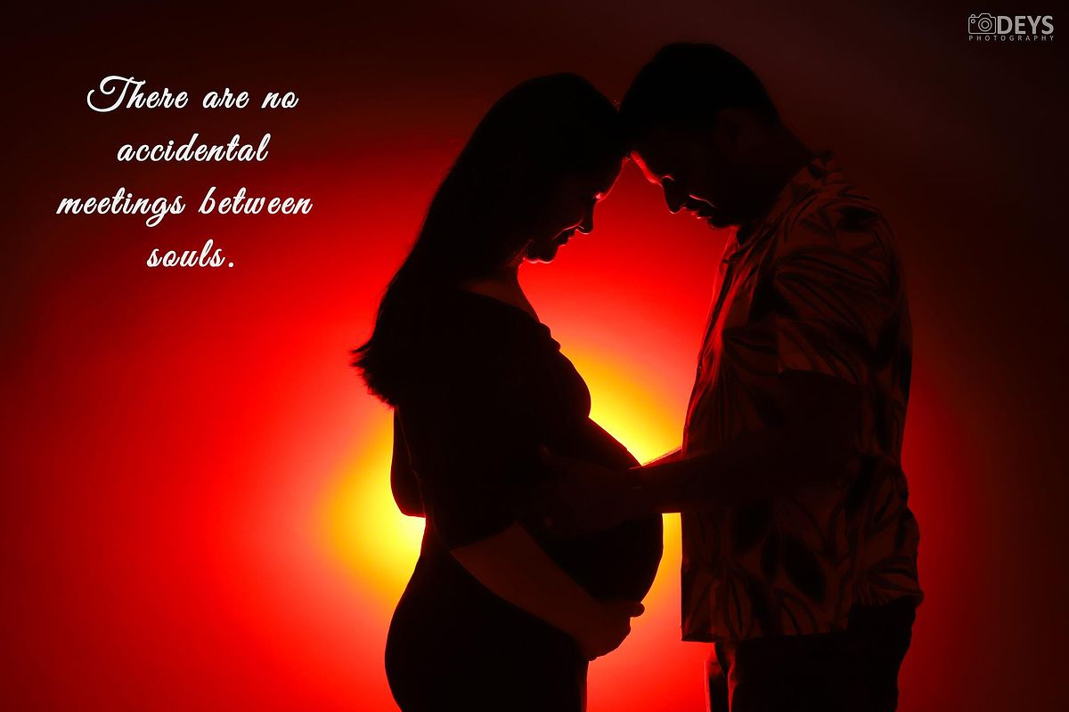 Silhouette couple pregnancy photoshoot at home in Delhi