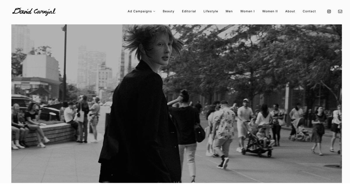 Website mit redaktionellem Fotografie-Portfolio von David Carvajal