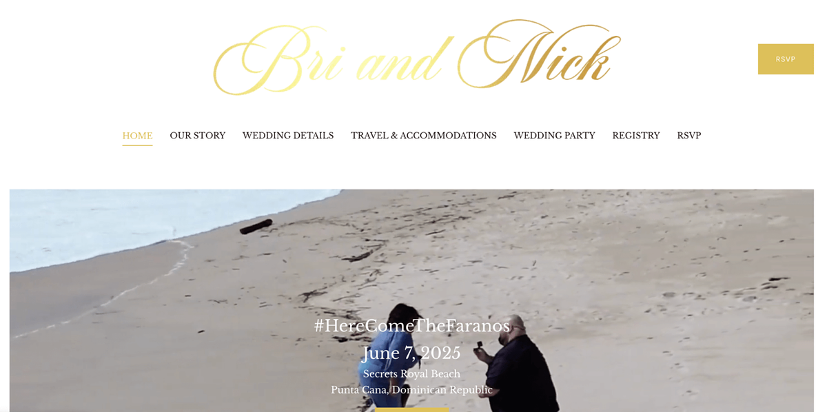 Wedding website of Bri and Nick