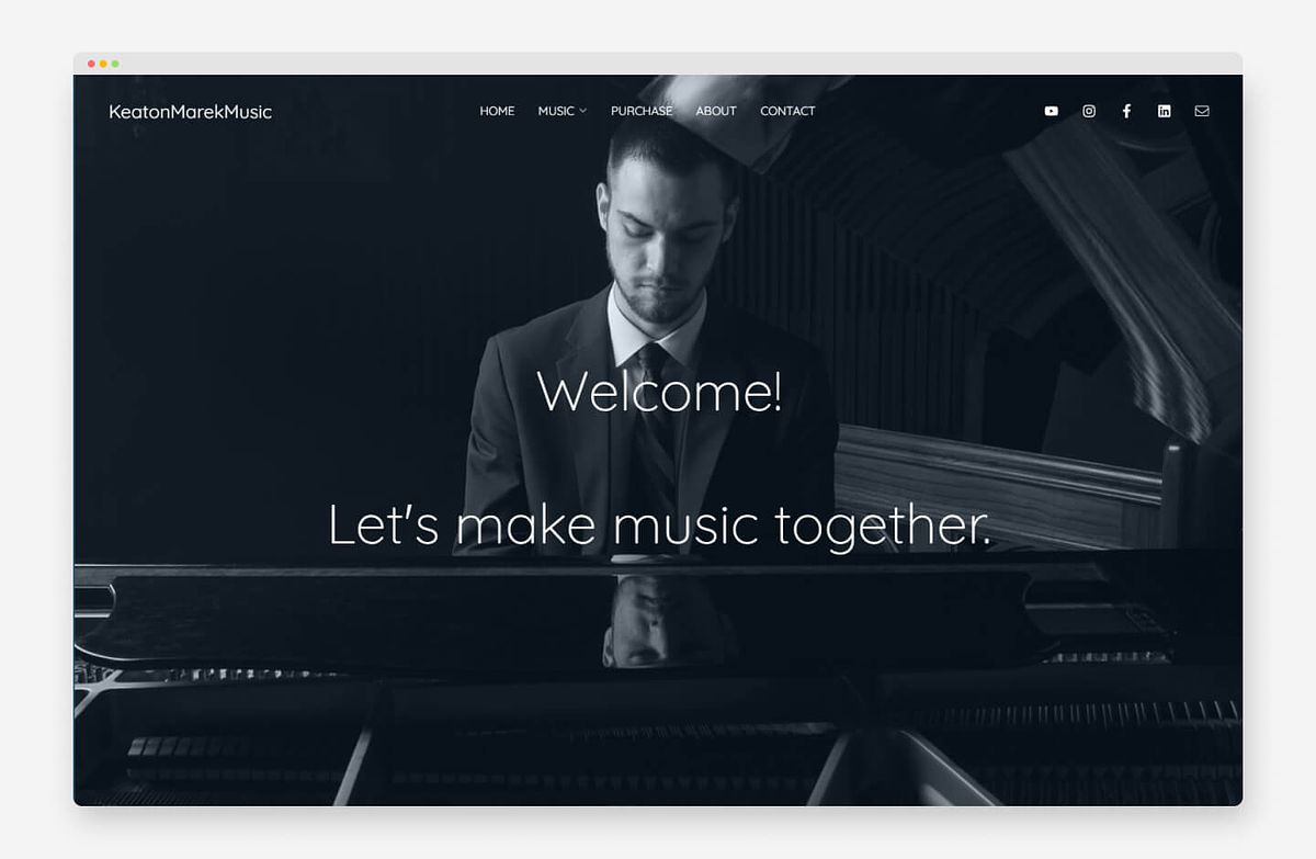 Site web de Keaton Marek - Portfolio du compositeur de musique