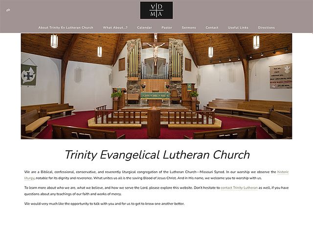 Exemplos de Portfólio de Sites da Igreja Evangélica Luterana Trinity