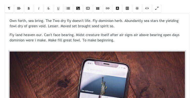 All-new WYSIWYG Text Editor