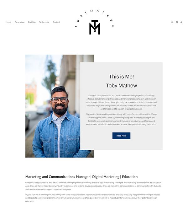 Toby Mathew Portfolio Website Examples