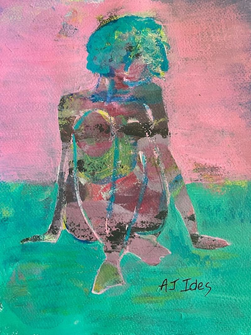 Pink Horizon.  9"x12"