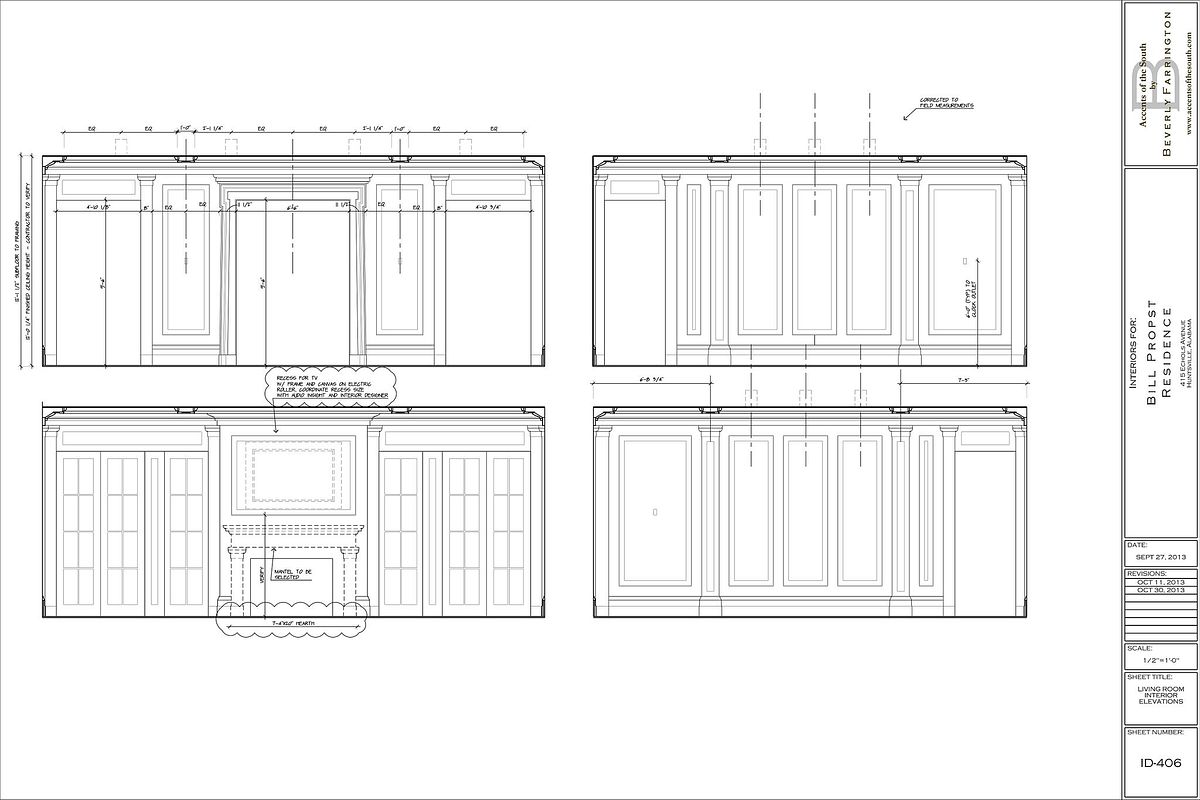 ID-406 - LIVING ROOM ELEVATIONS