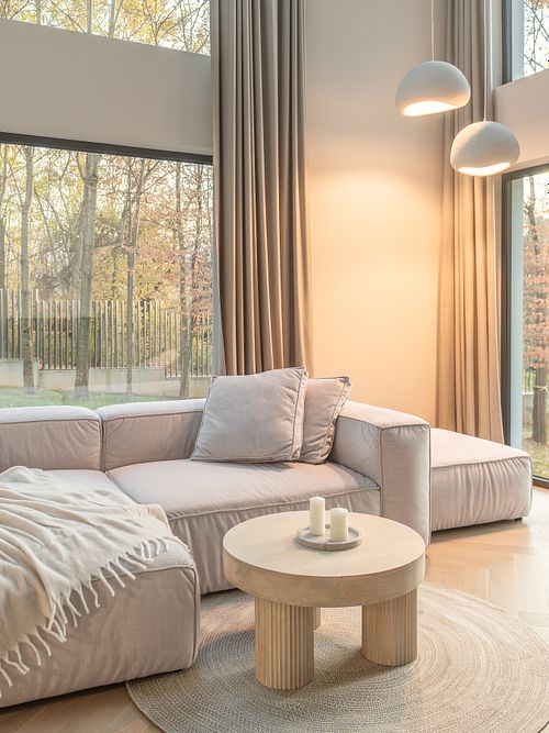 Living room interior with thoughtful lighting design &ndash; Faget project