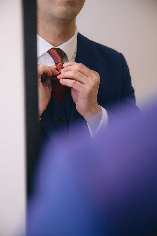 Bride and Groom Getting Ready