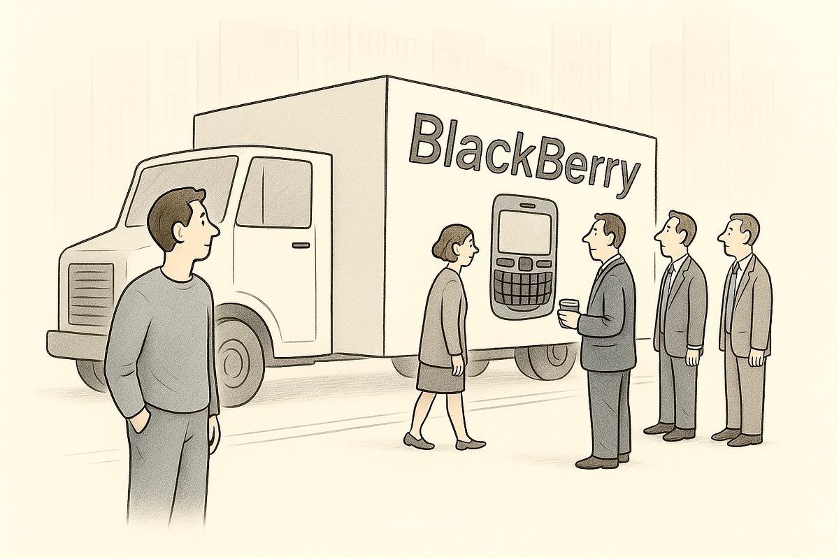 Illustration of a BlackBerry Experience in Wall Street NYC | Martin Potter