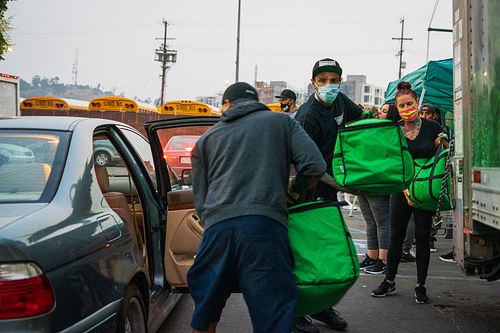 Scene reflecting resilience at Homeboy Industries during COVID-19 — photojournalism by David Andrade