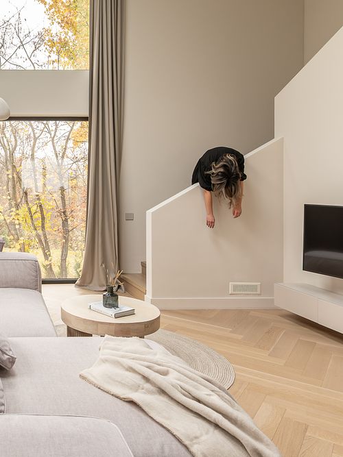 Living room interior with soft light and human presence &ndash; Faget project