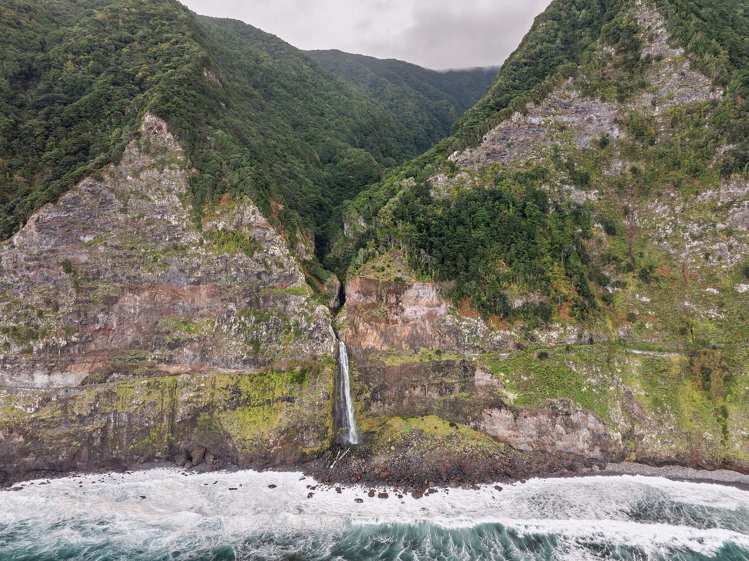 Coastal waterfall