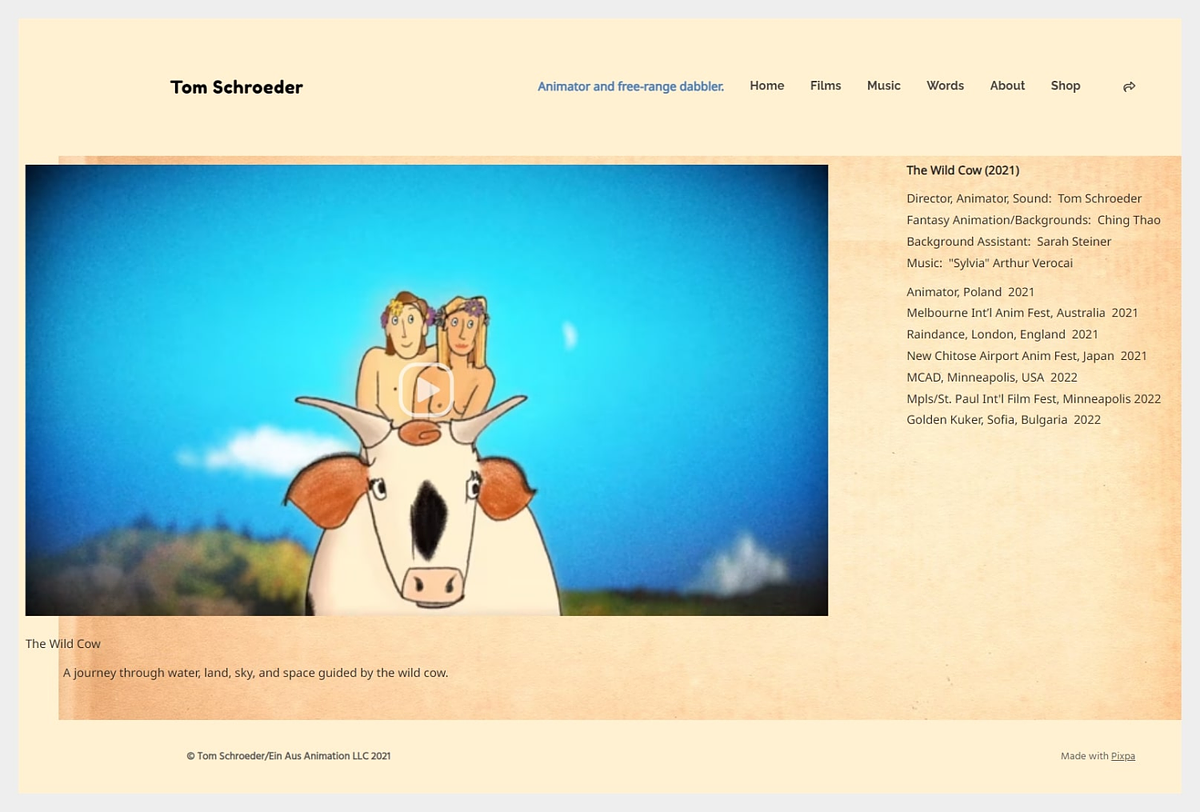 Tom Schroeder – portfolio animatorów