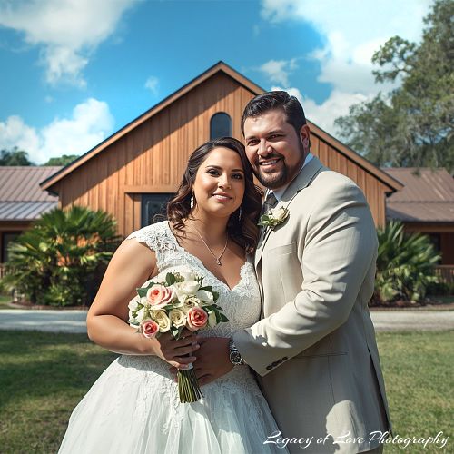 Couple at a Marion County FL private estate garden ceremony by Legacy of Love Photography.