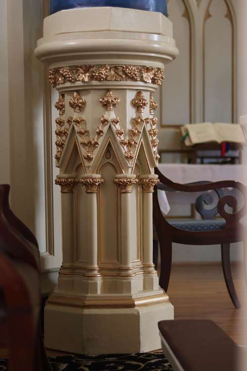 Restored Daprato statue pedestal for Holy Trinity Catholic Church in Somerset, Ohio