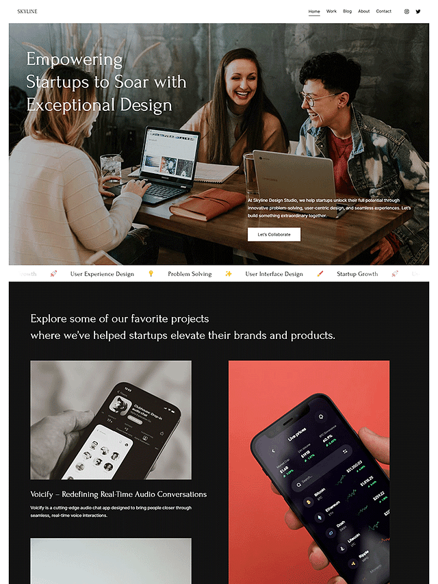 Skyline - Pixpa Small Business Website Template