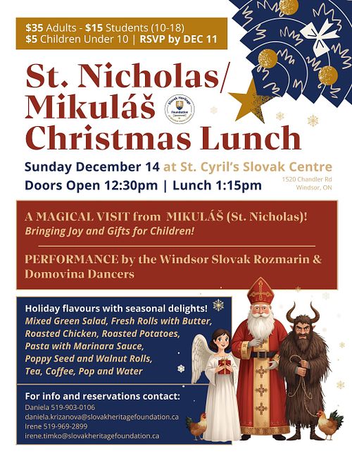 🎄🎅✨ St. Nicholas / Mikuláš Christmas Lunch! ✨🎅🎄