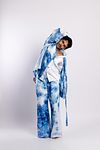 Linen Satin Kimono Jacket - Summer Sky