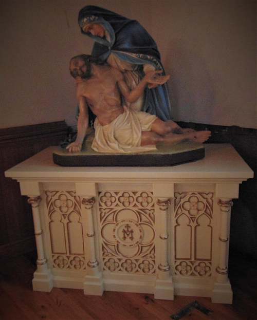 progress on catholic votive shrine