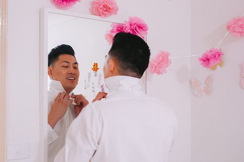 Groom Getting Ready