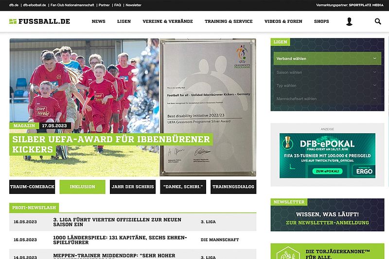 Silber UEFA-Award für Ibbenbürener Kickers