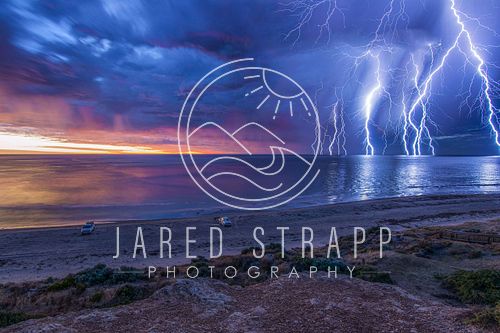 lightning from the carpark above aldinga beach