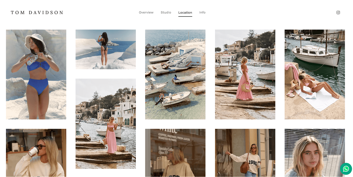 Tom Davidson's fashion photography portfolio website