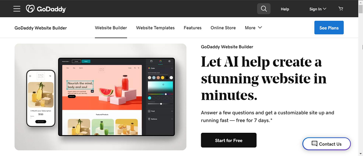 GoDaddy Website Builder