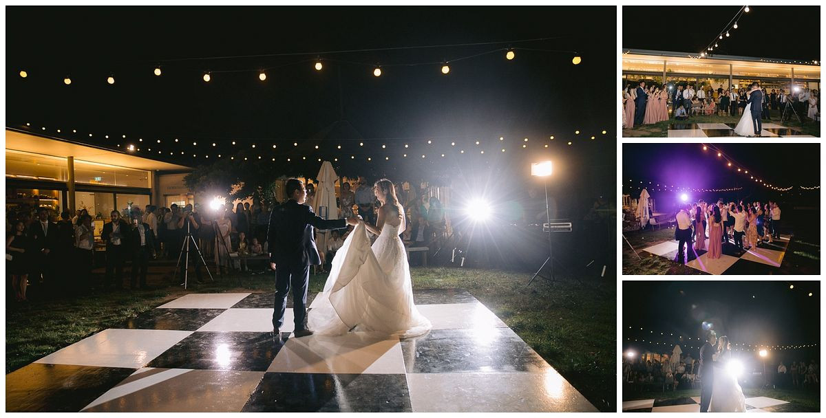 Dancing under the stars at the outdoor dance floor at The Centennial Homestead, Centennial Park