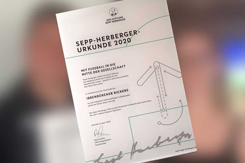 2020: Sepp-Herberger Urkunde