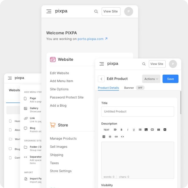 Pixpa Studio jest teraz przyjazne dla urządzeń mobilnych.