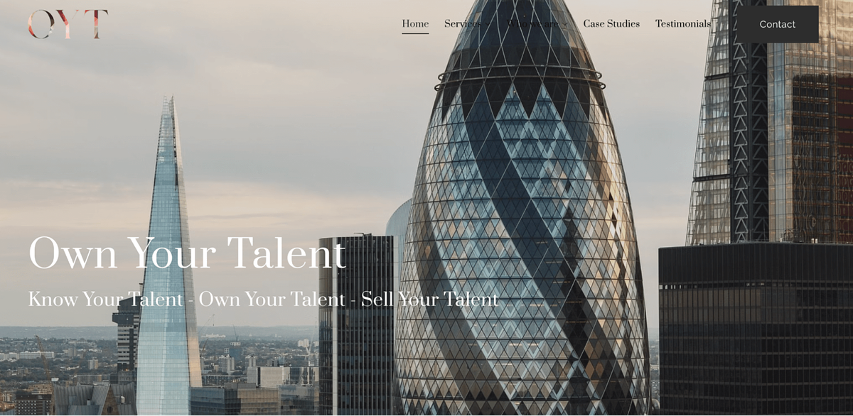 Own Your Talent small business website