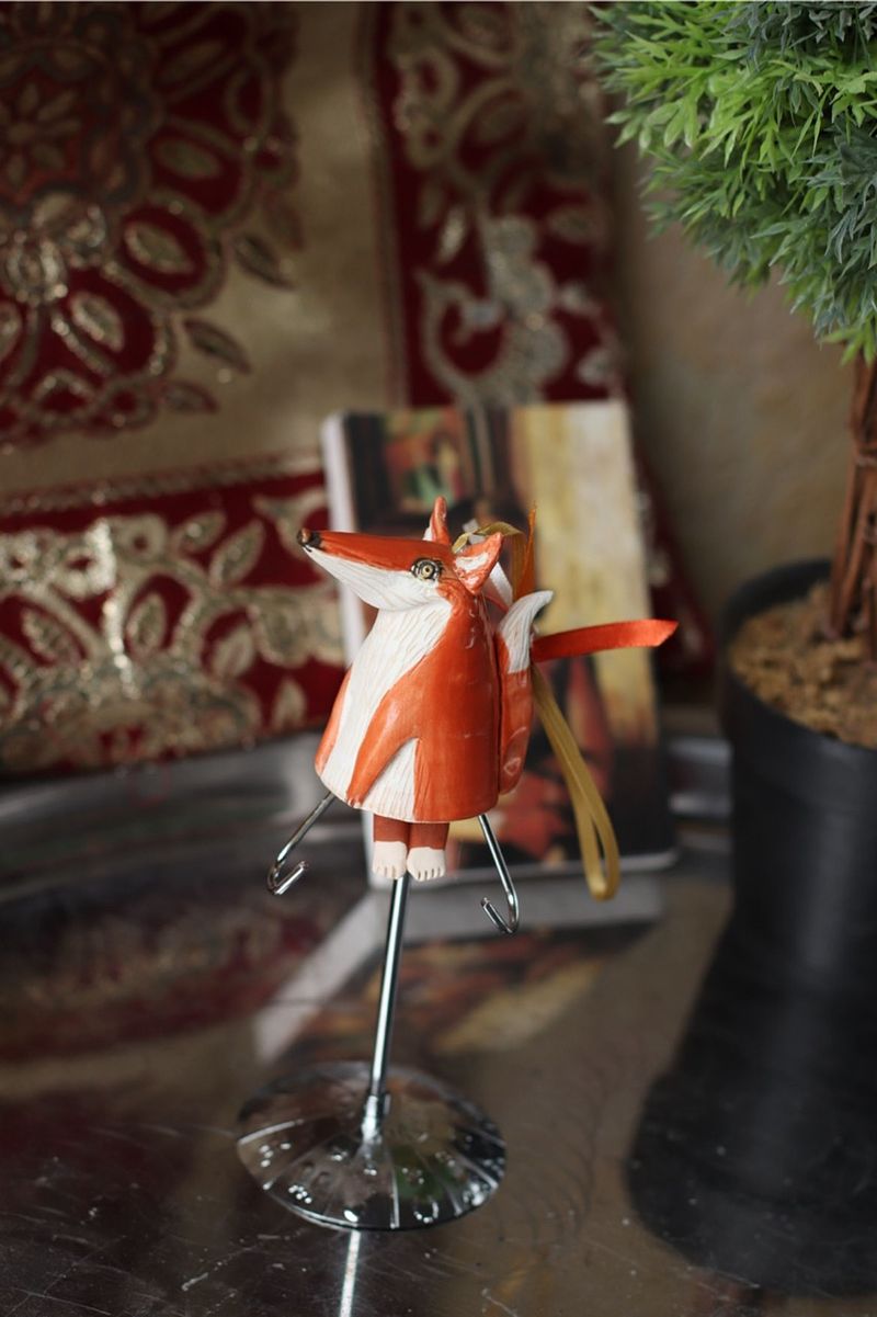 Little fox, ceramic mini sculpture