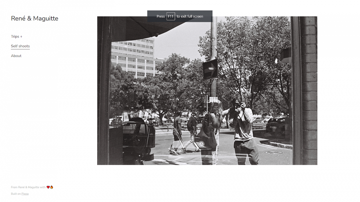 Сайт личной фотографии Рене и Магитта