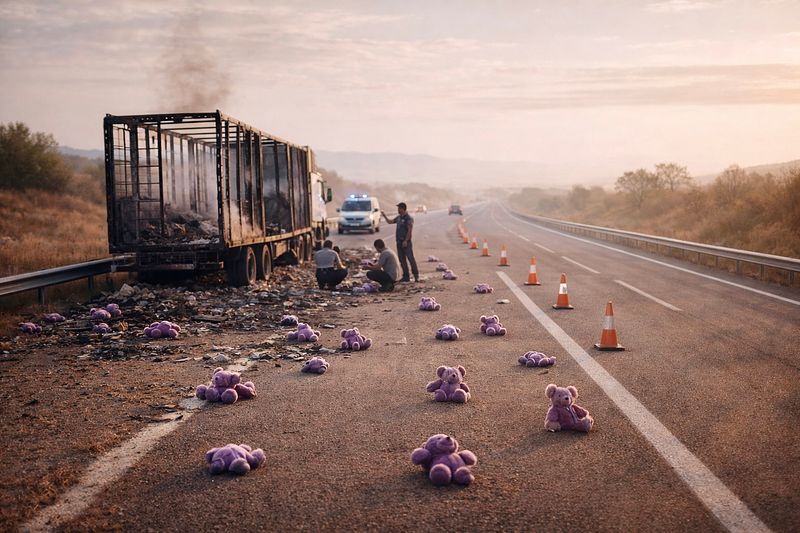 The booth that burned on the road to Madrid