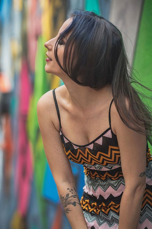 Cinematic portrait of a woman, minimal composition and natural expression