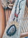 Geometric agate moss necklace