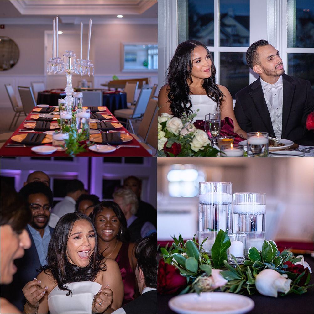 collage of the ballroom at baywood