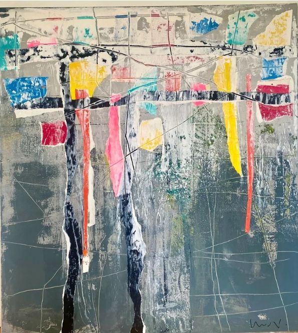 colourfull abstract art work for lofts by german artist Dieter Langer