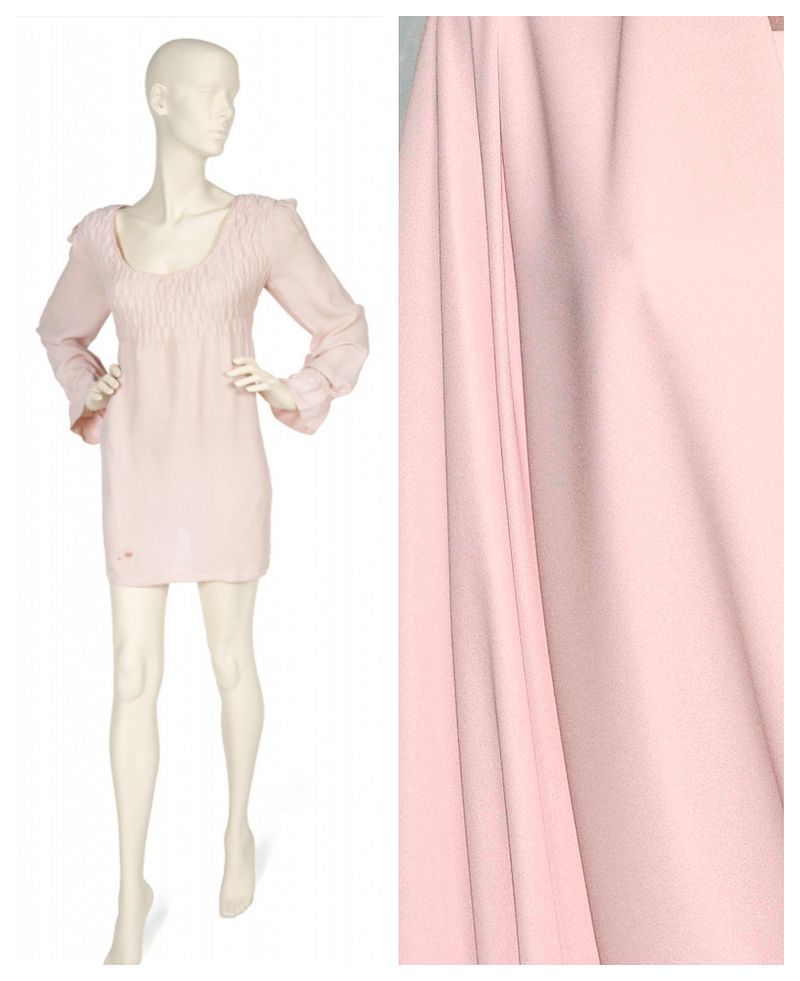 Sharon Tate Pink Smocked Babydoll Dress