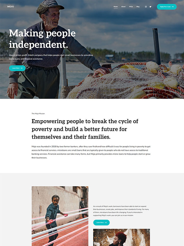 Mojo - Pixpa Portfolio Website Templates