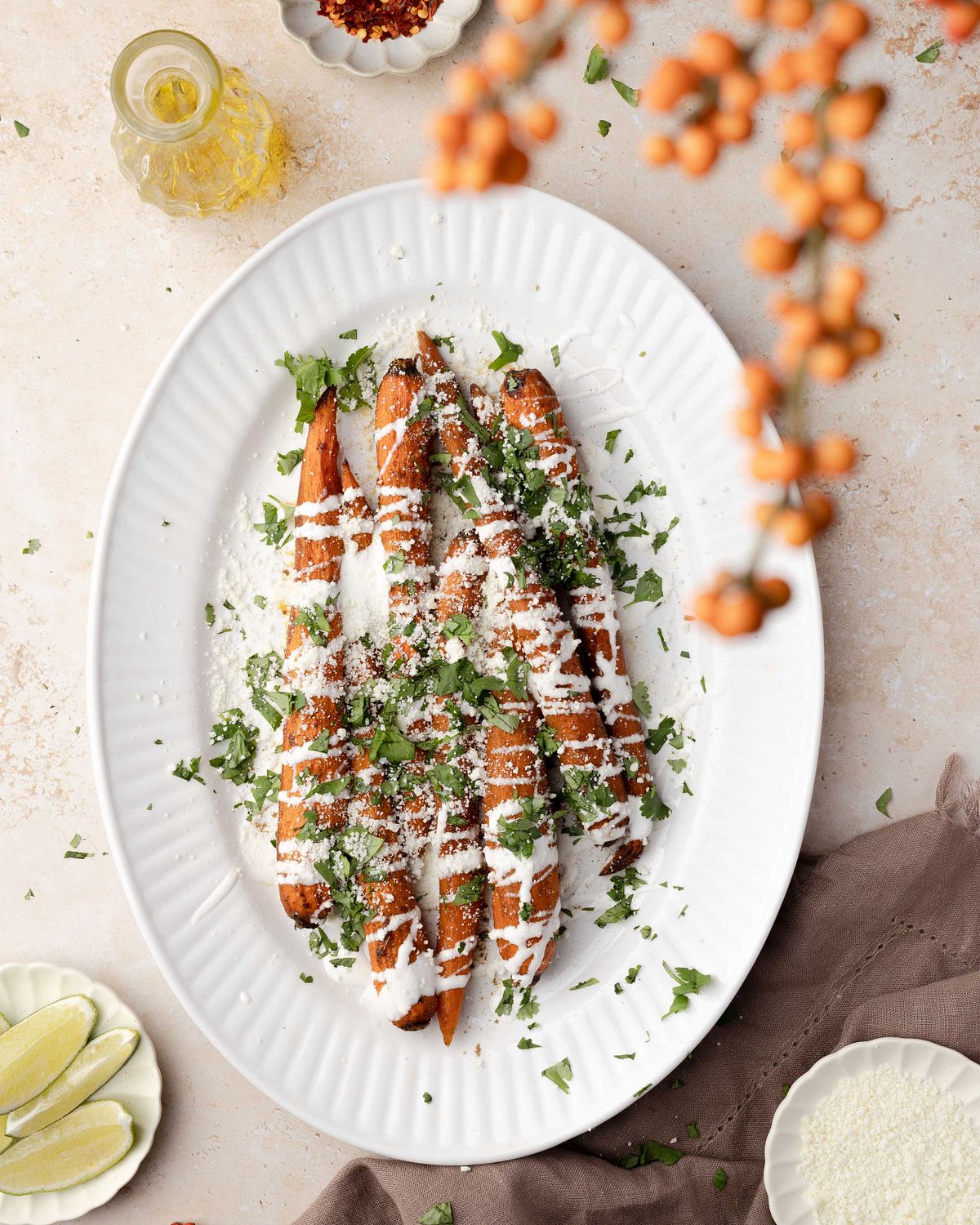 Overhead shot of elotte carrots