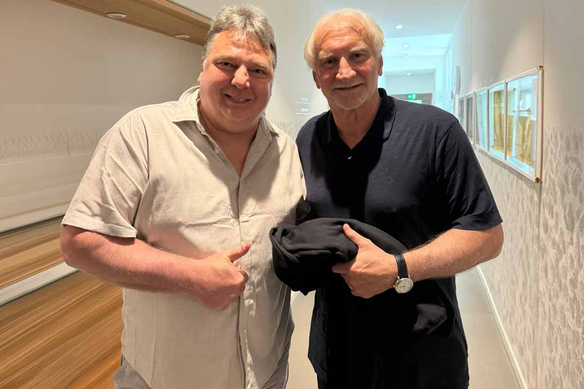 Marcel Grabow mit Rudi Völler